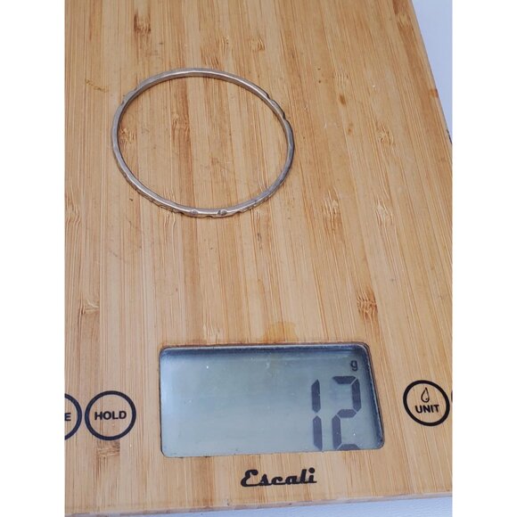 Vintage Silver 925 Bangle Bracelet Eternity Setting Etched Scrolled Design Art - Picture 10 of 10